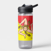 Siciliaanse fles, triskelion, patriottische Sicili Waterfles (Links)