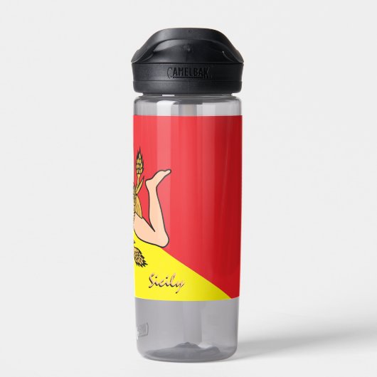 Siciliaanse fles, triskelion, patriottische Sicili Waterfles (Achterkant)