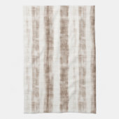 Siciliaanse geweven crèmekleurige bruine strepen b theedoek (Verticaal)