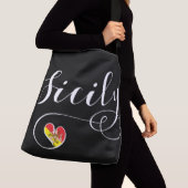 Siciliaanse hartvlag, Sicilië Crossbody Tas (Dichtbij)