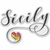Siciliaanse hartvlag, Sicilië Sticker (Voorkant)