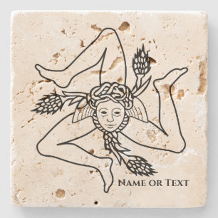 Siciliaanse Jouw naam Trinacria of tekst Stenen Onderzetter