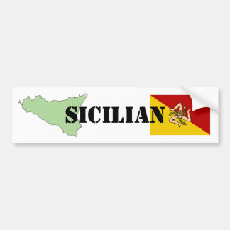 Siciliaanse kaart en vlag Bumpersticker