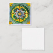 Siciliaanse keramische tegel - P1 - Platte briefka Notitiekaartje (Voorkant / Achterkant)