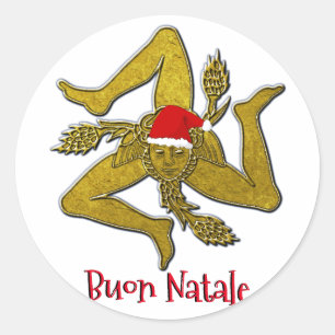 Siciliaanse Kerstmis Trinacria Ronde Sticker