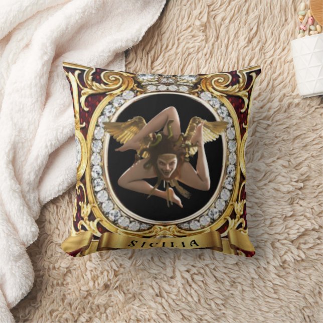 Siciliaanse Medusa Trinacria Gift Pillow Kussen (Deken)