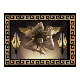 Siciliaanse Medusa (Trinacria) Symbool van het eil Perfect Poster