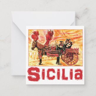 Siciliaanse reisposter Flat Notecard - Sicilië Win Notitiekaartje