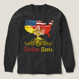 Siciliaanse roots Amerikaanse vlag erfgoed Tri-Blend Shirt