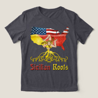 Siciliaanse roots Amerikaanse vlag erfgoed Tri-Blend Shirt
