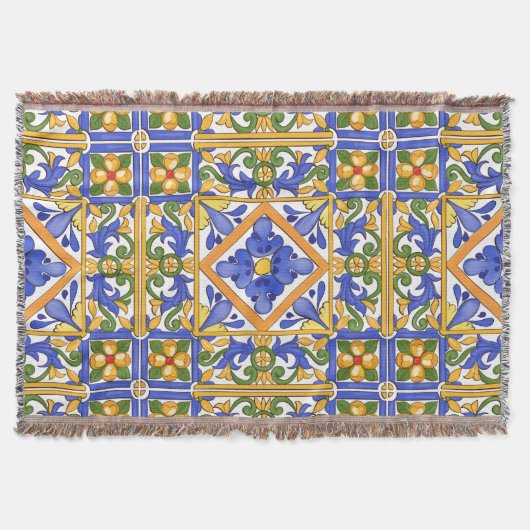 Siciliaanse stijl, majolica, zomer, kleurrijk patr deken (Voorkant)