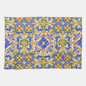 Siciliaanse stijl, majolica, zomer, kleurrijk patr theedoek (Horizontaal)