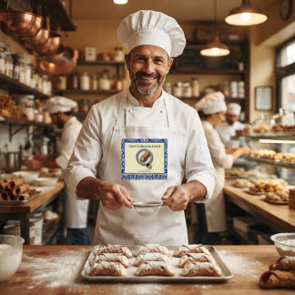Siciliaanse Tegel Cannoli Dessert Chef Standaard Schort