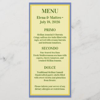 Siciliaanse Tegel & Citroen Trouwfeest Menu