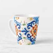 Siciliaanse Tegel Patroon Latte Mok (Linkerhoek)