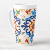 Siciliaanse Tegel Patroon Latte Mok (Linkerhoek)