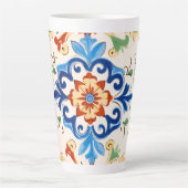 Siciliaanse Tegel Patroon Latte Mok (Voorkant)