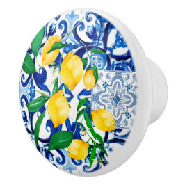 Siciliaanse tegels, citroen, mozaïek, majolica, keramische knop