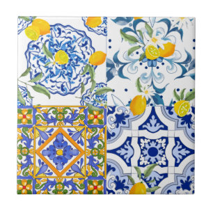 Siciliaanse tegels, majolica, citroen, tegeltje