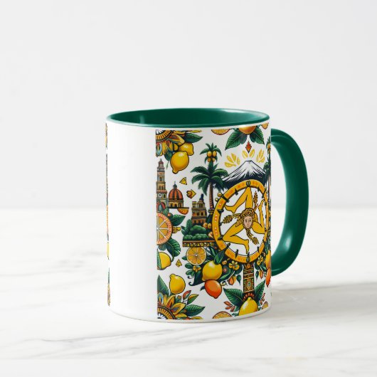 Siciliaanse Trinacria Design Mok (Voorkant rechts)