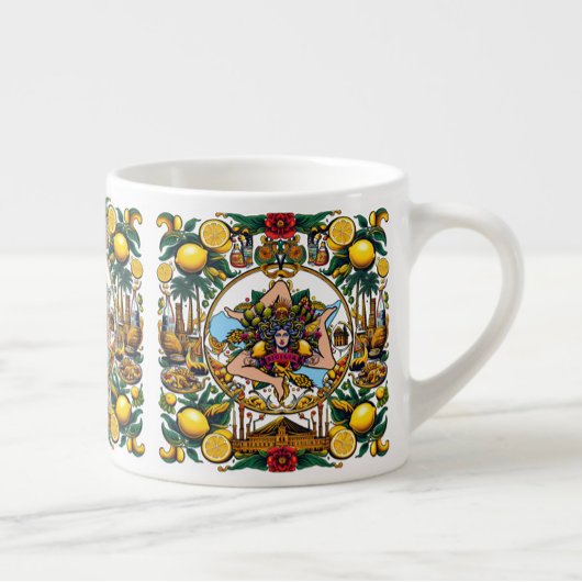 Siciliaanse Trinacria Espresso Cup Kop
