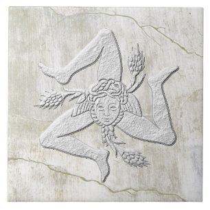 Siciliaanse  Trinacria Fresco Kijk Tegeltje