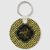 Siciliaanse Trinacria in Gold Black Sleutelhanger (Voorkant)