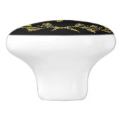 Siciliaanse Trinacria in Gold op uw kleur Keramische Knop (Zijkant)