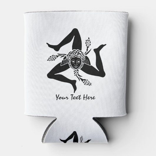 Siciliaanse Trinacria Jouw tekst en achtergrond Blikjeskoeler (Voorkant)