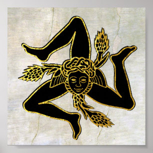 Siciliaanse Trinacria op pleister Poster
