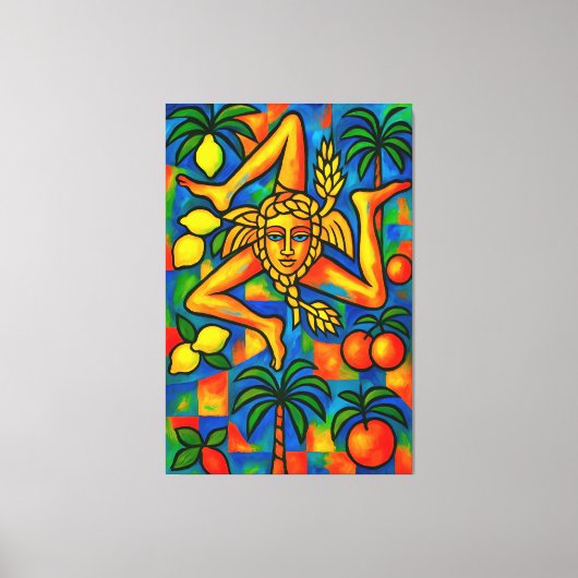 Siciliaanse Trinacria Pablo stijl Canvas Afdruk (Voorkant)