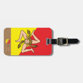 Siciliaanse vlag en Sicilië, monogrammen Bagagelabel (Voorkant horizontaal)