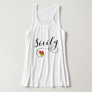 Siciliaanse vlag Heart, ik hou van Sicilië Tanktop