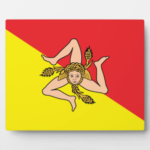Siciliaanse vlag plaquette fotoplaat