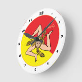 Siciliaanse Vlag, Sicilië trendy mode / ontwerp kl Ronde Klok (Hoek)