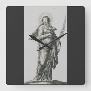 Siciliaanse vulkanische genade kunst van de heilig vierkante klok