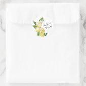 Siciliaanse Zomer Lemons Bruiloft Uitnodiging Stic Ronde Sticker (Tas)