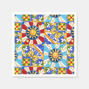Siciliaanse zon, majolica, citroen, servet