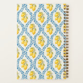 Sicilian Lemon + Blue Trellis Personalized Notitieboek (Achterkant)