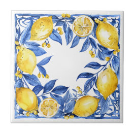 Sicilian Lemon Tiles Pattern Mediterranean Dolce Tegeltje