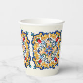 Sicilian Majolica Colorful Tile Pattern Papieren Bekers (Achterkant)