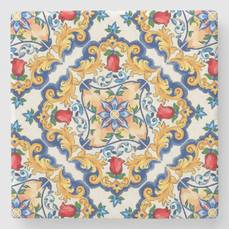 Sicilian Majolica Colorful Tile Pattern Stenen Onderzetter