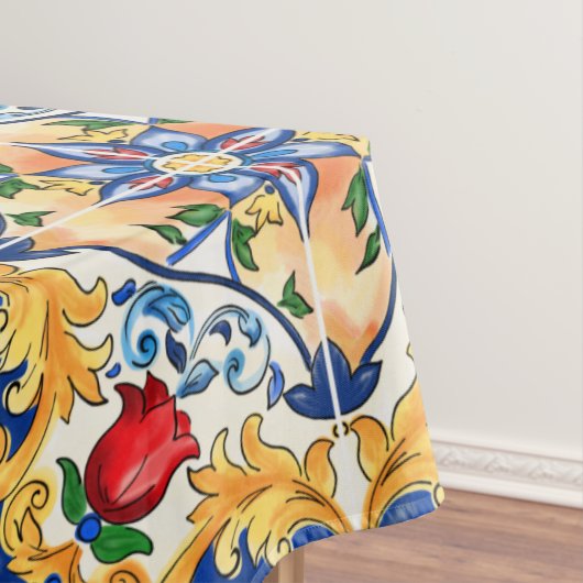 Sicilian Majolica Colorful Tile Pattern Tafelkleed (Voorbeeld)