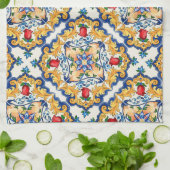 Sicilian Majolica Colorful Tile Pattern Theedoek (Gevouwen)