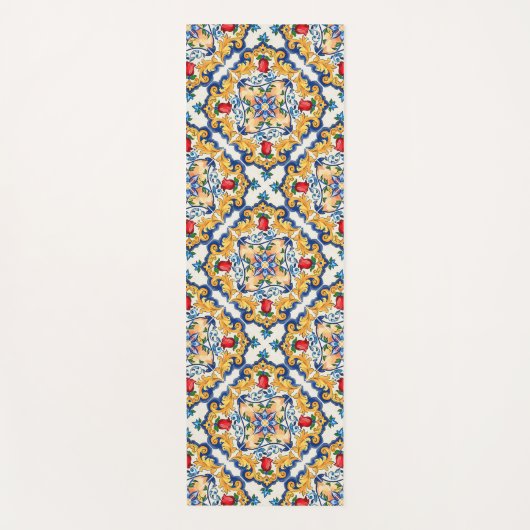 Sicilian Majolica Colorful Tile Pattern Yogamat (Voorkant)