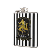 Sicilian Trinacria Black & Gold Heupfles (Links)