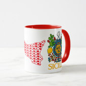 Sicilian Trinacria Design Coffee Mug Mok (Voorkant rechts)