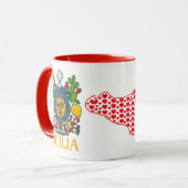 Sicilian Trinacria Design Coffee Mug Mok (Voorkant links)