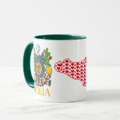 Sicilian Trinacria Design  Coffee Mug Mok (Voorkant links)