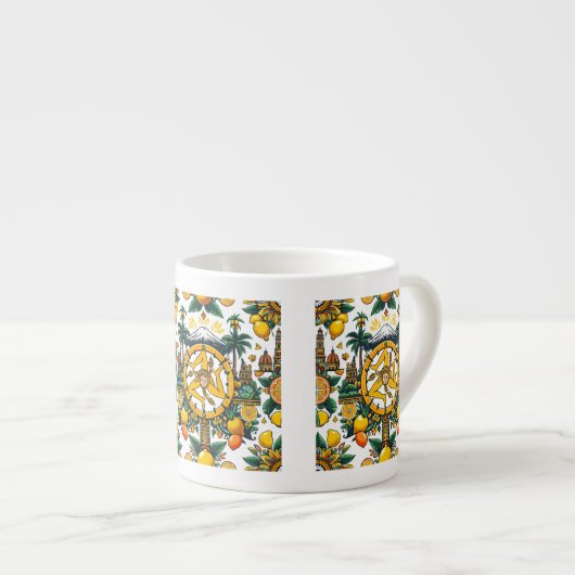 Sicilian Trinacria Design Espresso Kop (Voorkant rechts)